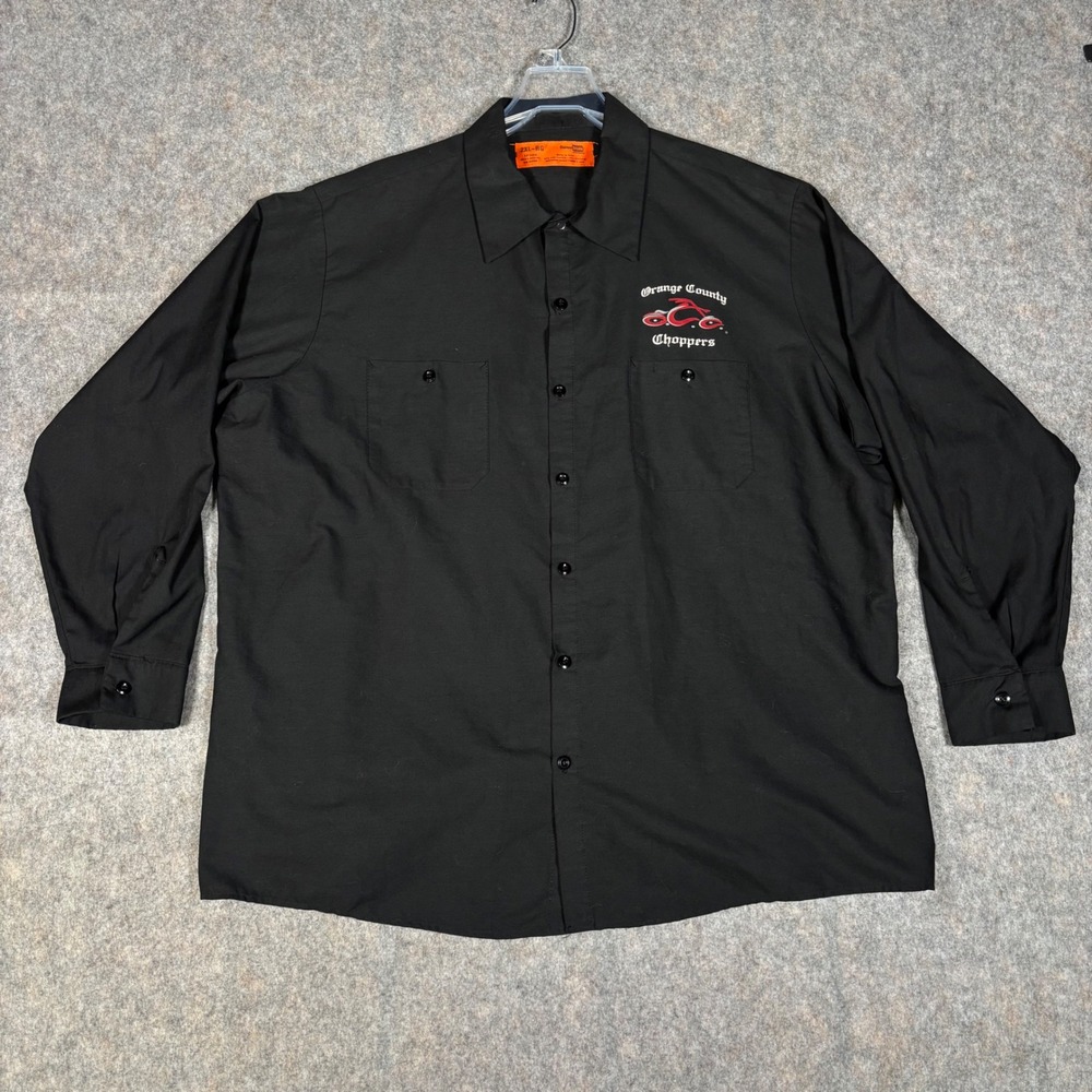 Orange County Choppers Shirt Mens 2XL Black Long Sleeve Biker Mechanic Newburgh